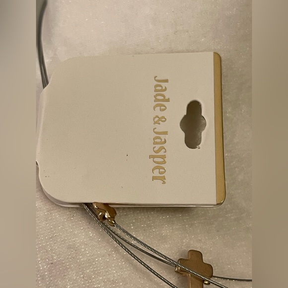 NWT Jade & Jasper 3 Tier Wire necklace-Multiple miniature cross shaped accents* - Picture 6 of 7